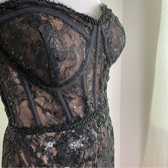 DAVID'S BRIDAL Galina Signature Strapless Corset Gown Tulle Dress #WBM3095 Prom - Picture 11 of 16